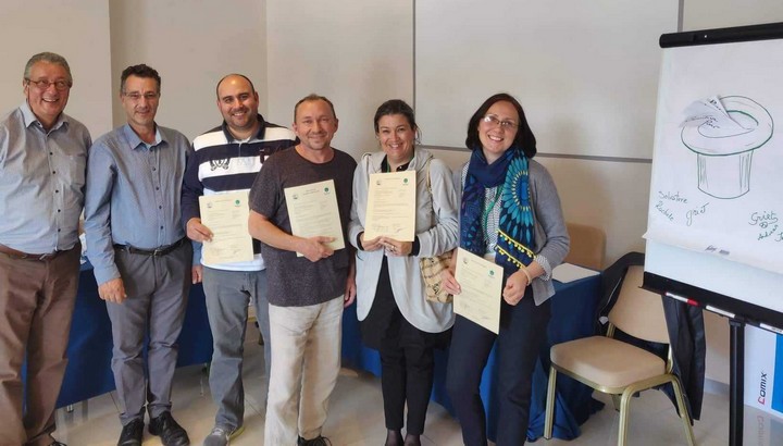 Course Director Peter Van de Moortel, MAV College Principal Victor Galea, Godfrey Mifsud, Yuri Charyguine, Adriana Yordanova and Irina Fedcenko Cabonara